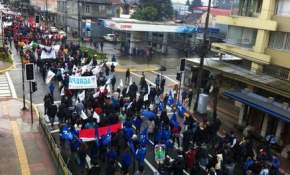 Paro Nacional de funcionarios públicos convocó a más 2 mil personas en las calles de Puerto Montt